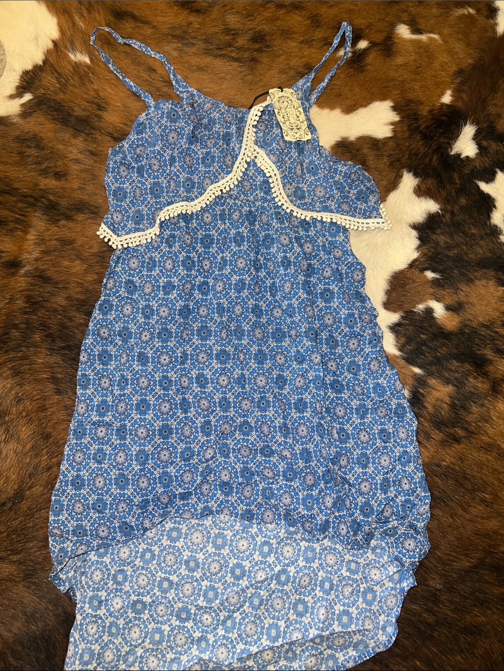 Shyanne Blue Printed Midi Dress